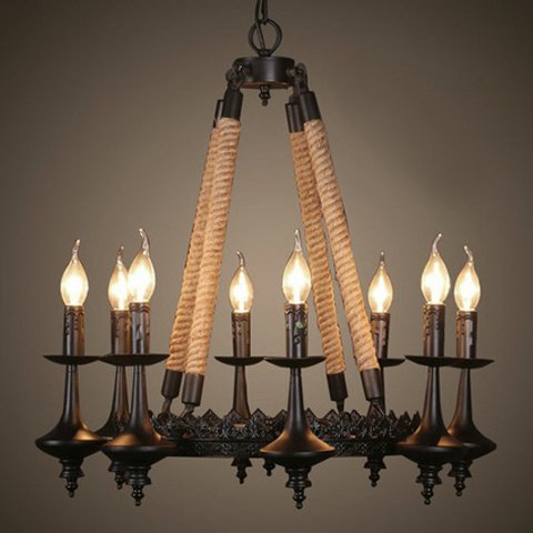 Люстра 8-Light Rustic Chandelier Черный в Казани | Loft Concept 