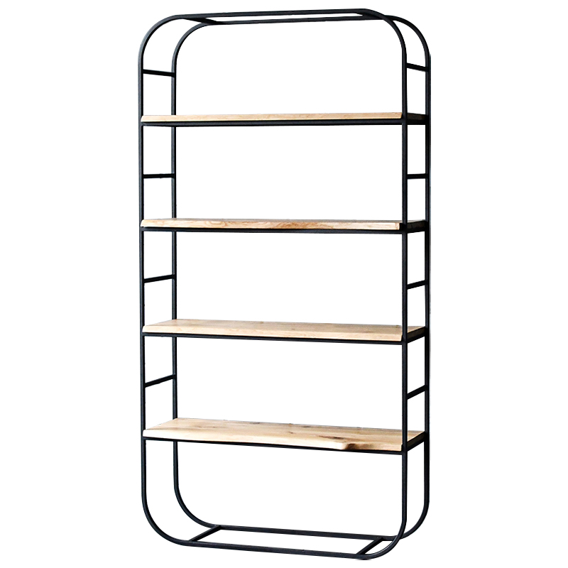 Стеллаж Dawood Industrial Metal Rust Rack Древесина Черный в Казани | Loft Concept 