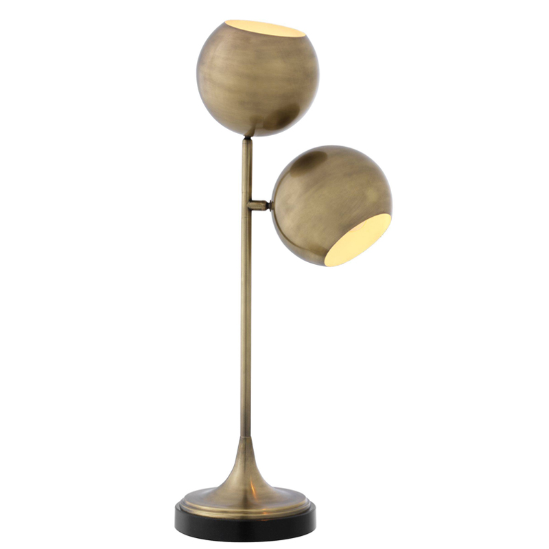 Настольная лампа Eichholtz Table Lamp Compton brass Латунь Античная полированная Черный в Казани | Loft Concept 