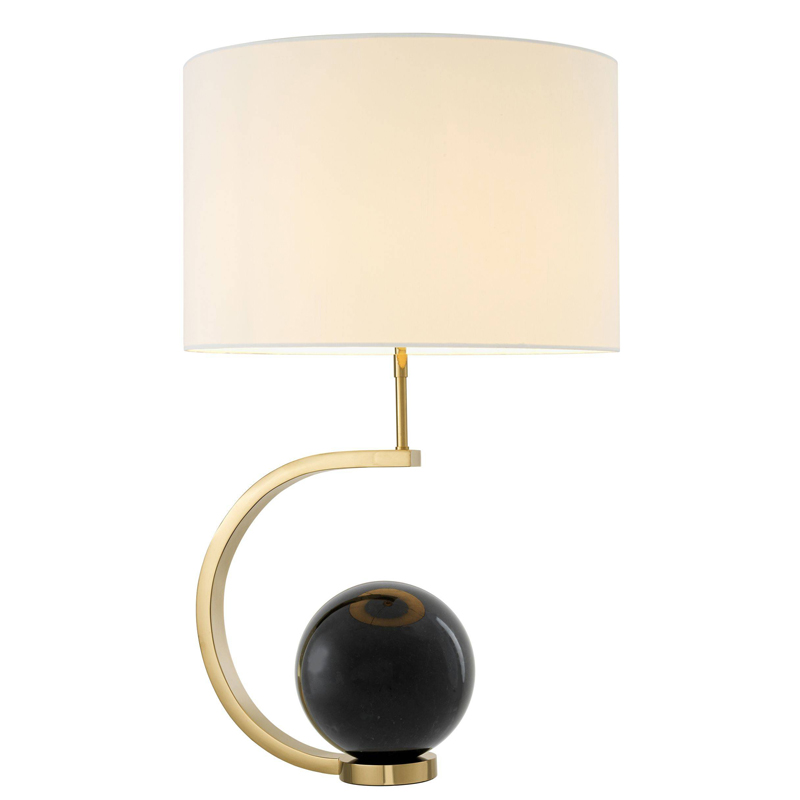 Настольная лампа Eichholtz Table Lamp Luigi Black marble Белый Глянцевое золото Черный Мрамор Nero в Казани | Loft Concept 