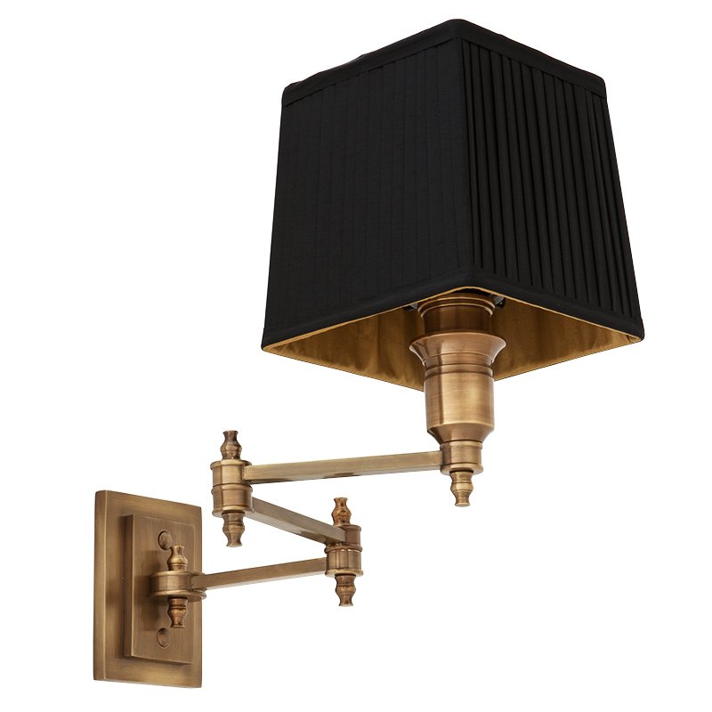 Бра Wall Lamp Lexington Swing Brass+Black Латунь Античная полированная Черный в Казани | Loft Concept 