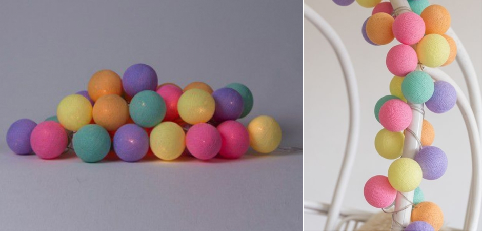 Гирлянда хлопковые фонарики Сotton Ball Ice Cream - Loft-Concept в Казани