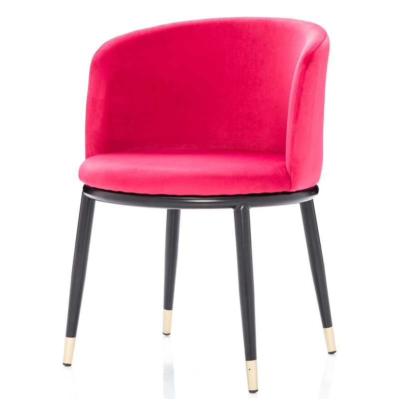 Стул Dining Chair Foucault Crimson Малиновый (Crimson) Черный Золотой в Казани | Loft Concept 