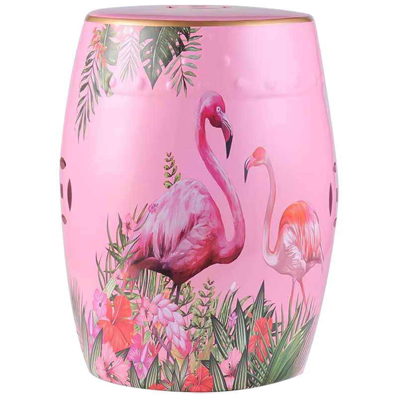 Керамический табурет Flamingo Tropical Animal Ceramic Stool Pink Розовый Зеленый в Казани | Loft Concept 