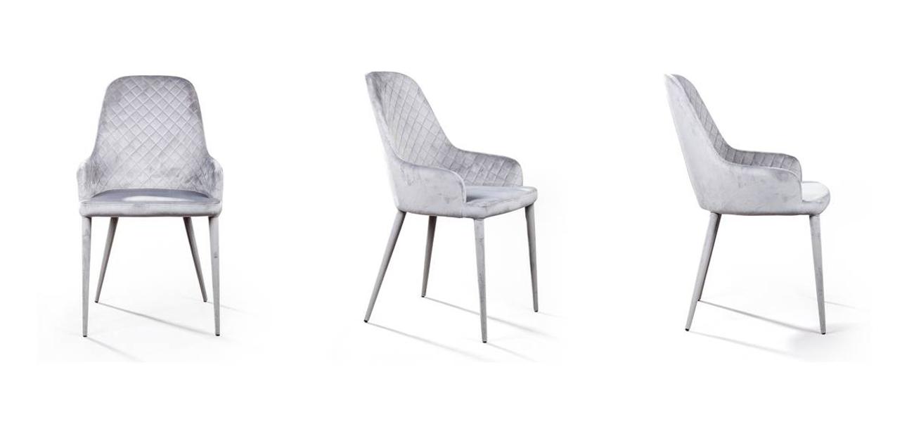 Стул Douglas Rhombus Chair Серый Велюр - фото