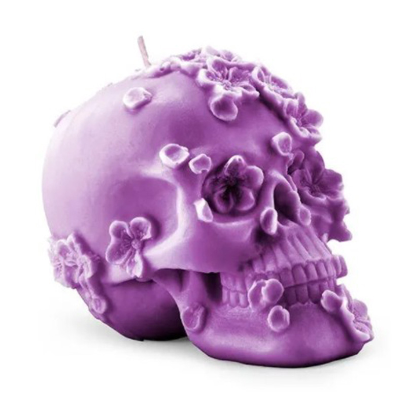 Свеча Purple Flowers Skull Пурпурный в Казани | Loft Concept 