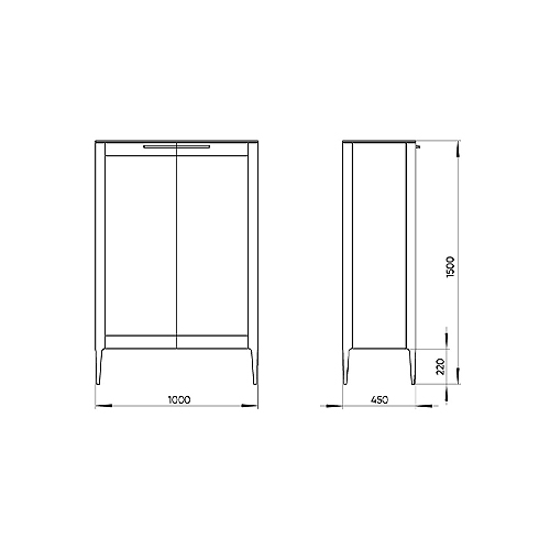 Витрина белая с 2-мя стеклянными дверцами и 3-мя полками Type  в Казани