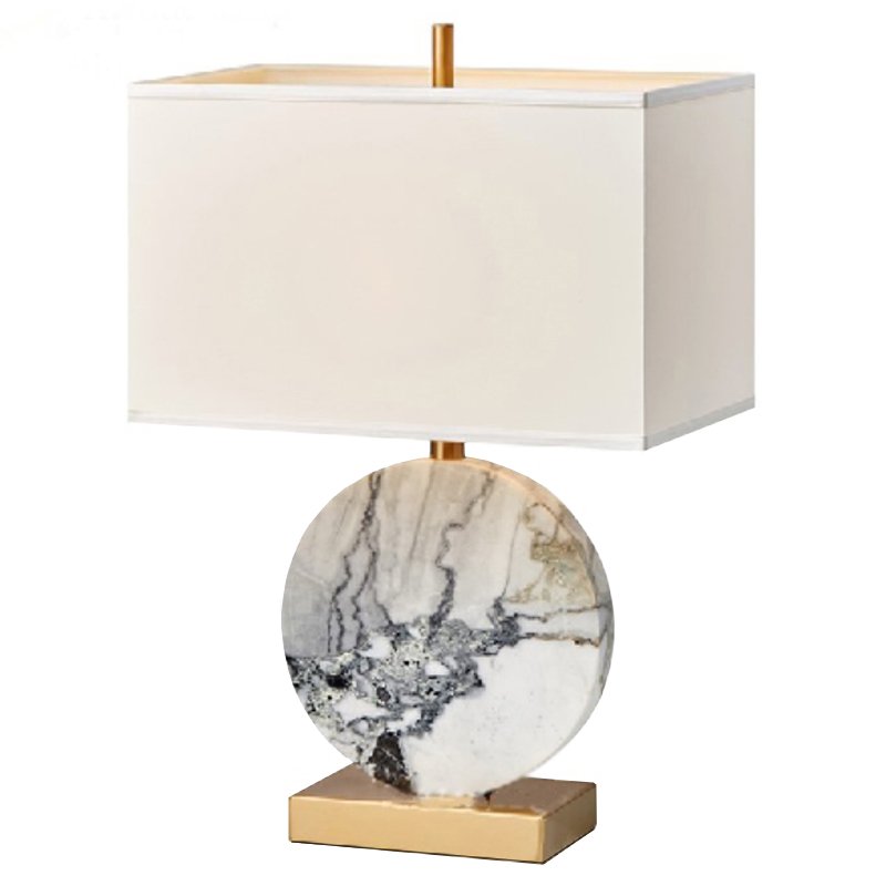 Настольная лампа Lua Grande Table Lamp gray marble Белый Серый Латунь в Казани | Loft Concept 