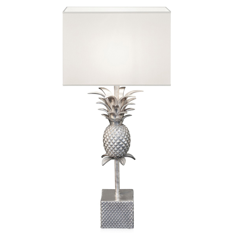 Настольная лампа LAMPTABLE PINEAPPLE STRAIGHT white Белый Серебряный в Казани | Loft Concept 