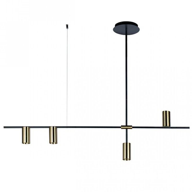 Подвесной светильник TRIBES LINEAR PENDANT 4 плафона Глянцевое золото Черный в Казани | Loft Concept 