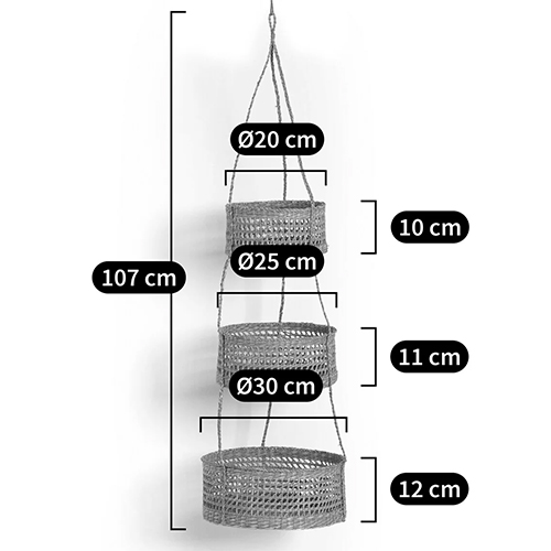 Подвесные плетеные корзины для цветов Musa Wicker Baskets в Казани