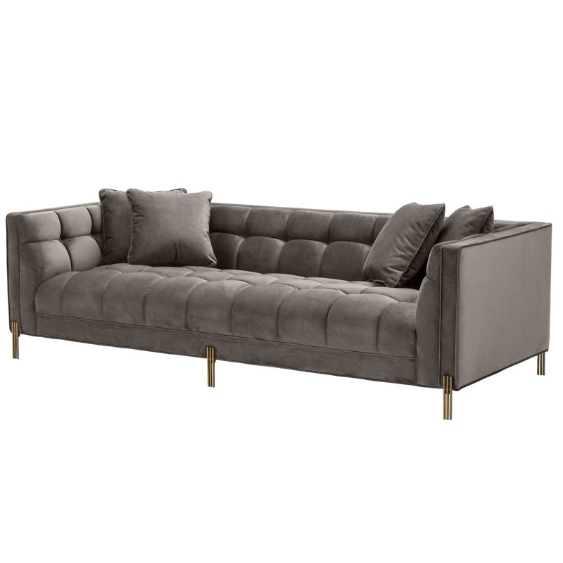 Диван Eichholtz Sofa Sienna grey Серый Матовая латунь в Казани | Loft Concept 