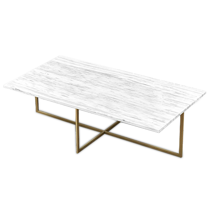 Кофейный стол Monson Coffee Table Белый Золотой в Казани | Loft Concept 