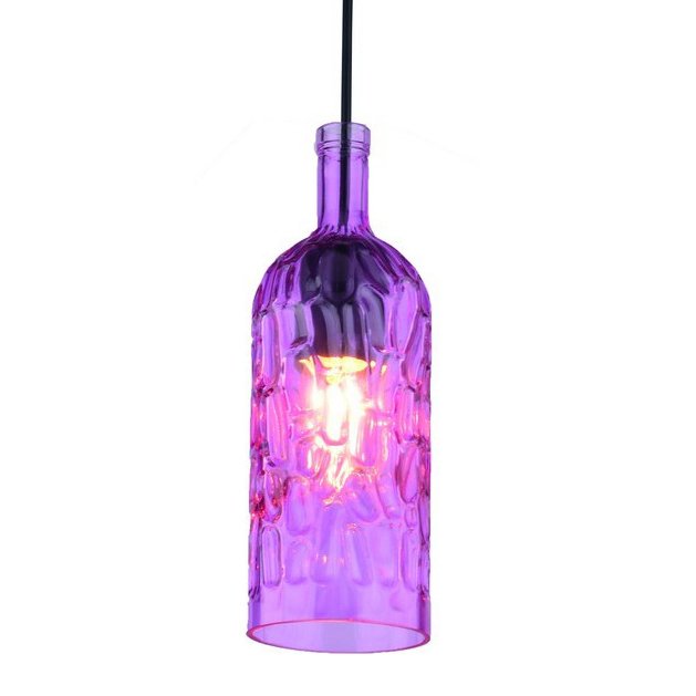 Подвесной светильник Geometry Glass Purpur Bottle Pendant Сиреневый в Казани | Loft Concept 