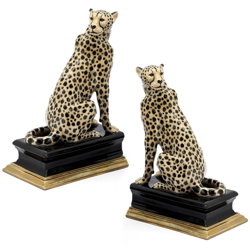 Держатель для книг BOOKEND CHEETAH Черный Золотой Бежевый в Казани | Loft Concept 