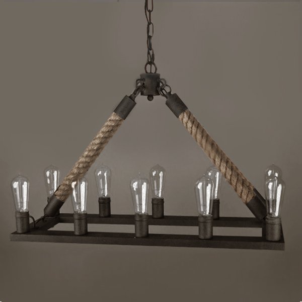 Люстра Square Mini 10 Loft Rope Light Коричневый в Казани | Loft Concept 