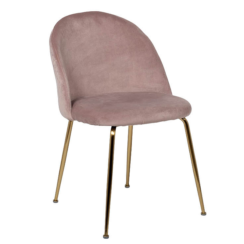 Стул Sadler Chair pink velor Розовый (Rose) Золотой в Казани | Loft Concept 