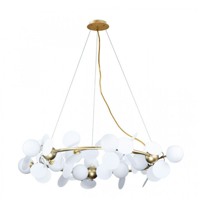 Люстра MATISSE Chandelier circle White диаметр 105 Белый Золотой в Казани | Loft Concept 