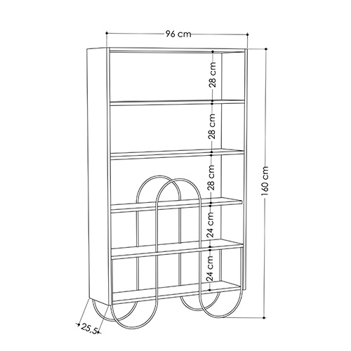 Стеллаж прямой белый с 5-ю открытыми полками NORFOLK BOOKCASE WHITE в Казани