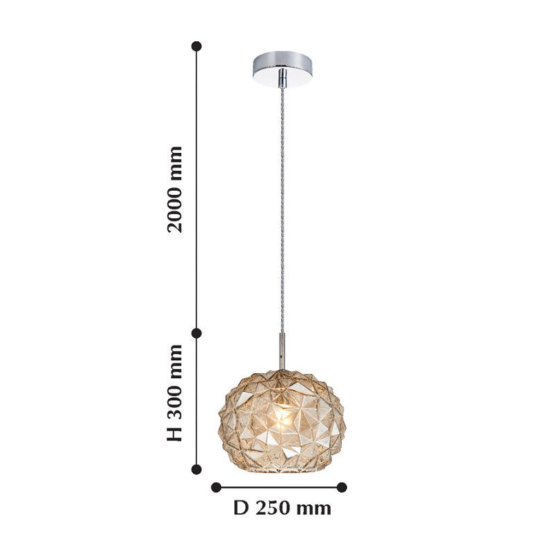 Подвесной светильник коньячного цвета Geometry Glass в Казани