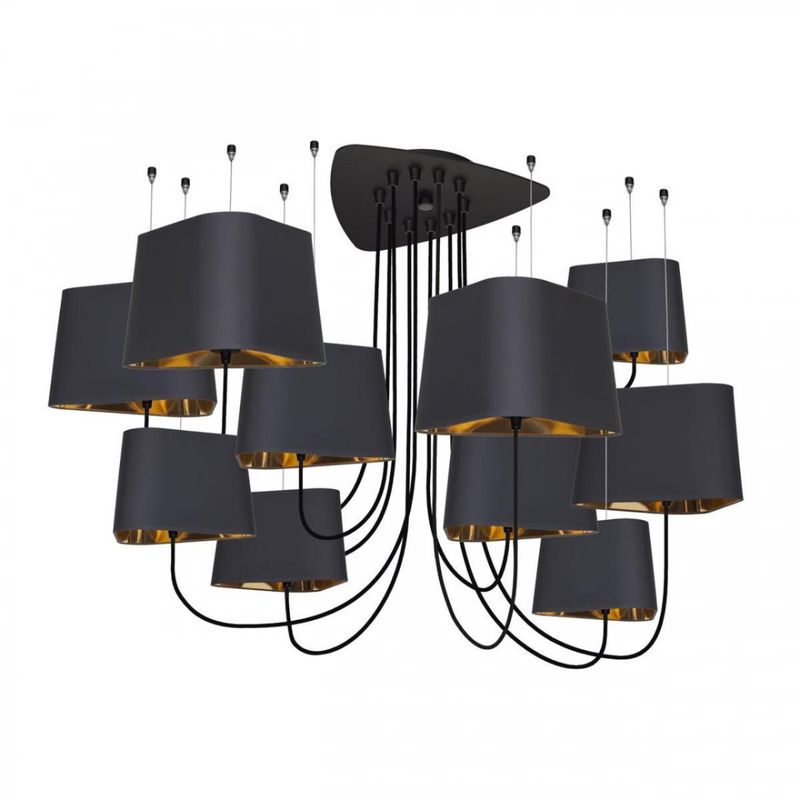 Люстра Designheure Lighting Black Grand Nuage10 плафонов Черный Золотой в Казани | Loft Concept 