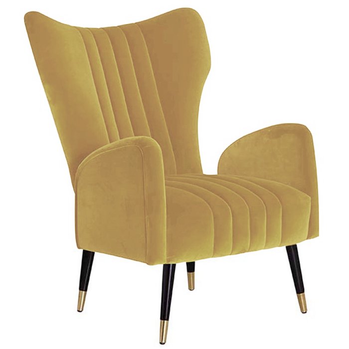 Кресло plant-collections Drummond Armchairs Gold Velvet Желтый в Казани | Loft Concept 