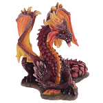 Декоративная статуэтка Дракон Красный Red Dragon with Orange Wings Statuette варинант исполнения - 4 | Loft Concept в Казани