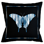 Подушка декоративная Бабочка с синим узором Ikat Pattern варинант исполнения - 1 | Loft Concept в Казани