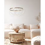 Люстра подвесная круглая золотого цвета с белыми изогнутыми световыми линиями Luke Lampco Tracer Lamp варинант исполнения - 13 | Loft Concept в Казани