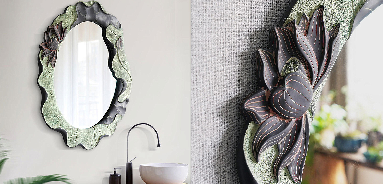 Зеркало Mirror Lotus Flowers oval Зеркало Mirror Lotus Flowers oval - Loft-Concept в Казани
