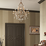 Люстра многоярусная с 12-ю лампами и стеклянными подвесками в классическом стиле Feiss варинант исполнения - 3 | Loft Concept в Казани