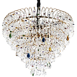 Люстра с прозрачными и цветными подвесками из хрусталя Colorful Crystals Chandelier 12 варинант исполнения - 1 | Loft Concept в Казани