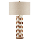 Настольная лампа с узором вдоль колоннообразного основания Brick Surface варинант исполнения - 3 | Loft Concept в Казани