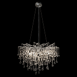 Люстра подвесная с прозрачными стеклянными подвесками в форме капель Диаметр 60 см Droplet Chandelier варинант исполнения - 11 | Loft Concept в Казани