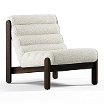 Кресло с деревянным каркасом и обивкой из белой ткани букле Medieval Furniture варинант исполнения - 2 | Loft Concept в Казани