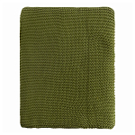 Плед из хлопка жемчужной вязки оливкового цвета Waffle Comfort варинант исполнения - 4 | Loft Concept в Казани