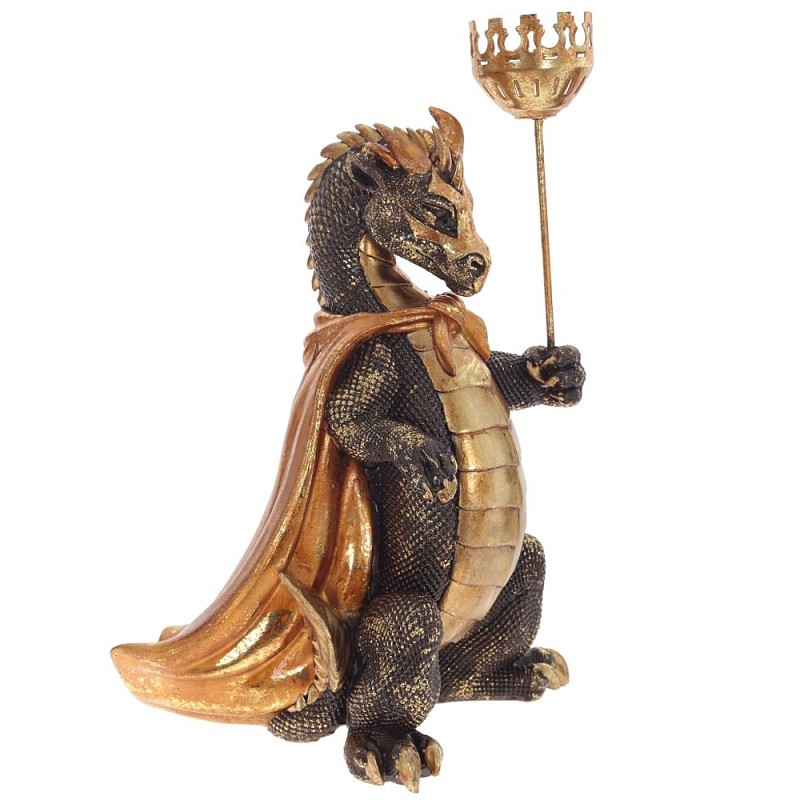 Подсвечник в виде дракона Dragon candlestick Gold Золотой Черный Подсвечник в виде дракона Dragon candlestick Gold Золотой Черный в Казани | Loft Concept
