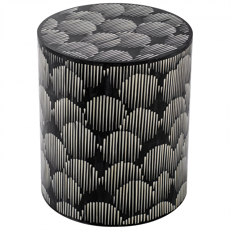 Табурет Black&white Indian Bone Inlay stool Черно-белый в Казани | Loft Concept 