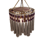 Люстра круглая плетеная с кисточками Walnut Chandelier Tassels Boho Style варинант исполнения - 1 | Loft Concept в Казани