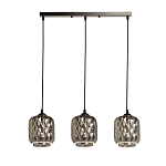 Люстра с тремя плафонами из серого граненого стекла Smoked Prism варинант исполнения - 2 | Loft Concept в Казани