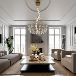 Люстра подвесная из металла с хрустальными прозрачными подвесками Quasar 81 варинант исполнения - 6 | Loft Concept в Казани