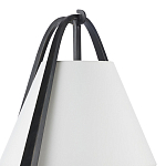 Торшер с черным каркасом и белым тканевым абажуром в форме конуса Stylish Solution варинант исполнения - 2 | Loft Concept в Казани