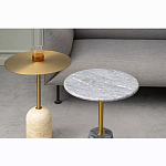 Кофейный столик круглый из мрамора серый Reliable Foundation варинант исполнения - 1 | Loft Concept в Казани