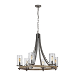 Люстра с цилиндрическим плафонами из толстого волнистого стекла в индустриальном стиле Feiss варинант исполнения - 8 | Loft Concept в Казани