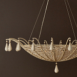 Люстра из деревянных бусин с подвесками в виде капель Wooden Beads варинант исполнения - 2 | Loft Concept в Казани