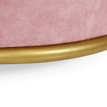 Банкетка круглая пыльно-розовый велюр на 4-х металлических ножках золотого цвета SANJAY варинант исполнения - 3 | Loft Concept в Казани