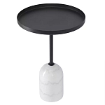 Кофейный столик с круглой чёрной столешницей и мраморным основанием Exquisite Practicality варинант исполнения - 1 | Loft Concept в Казани