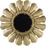 Зеркало круглое настенное в металлической раме Sunny Golden Petals варинант исполнения - 4 | Loft Concept в Казани