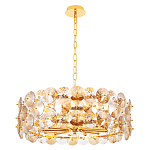 Люстра круглая золотого цвета с круглыми хрустальным элементами Solyria варинант исполнения - 1 | Loft Concept в Казани