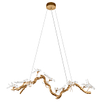 Люстра подвесная линейная с прозрачными стеклянными птичками на ветвях Serip Voa варинант исполнения - 2 | Loft Concept в Казани